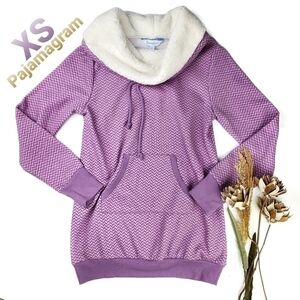 Pajamagram Cozy Purple Cowl Neck Sweatshirt XS